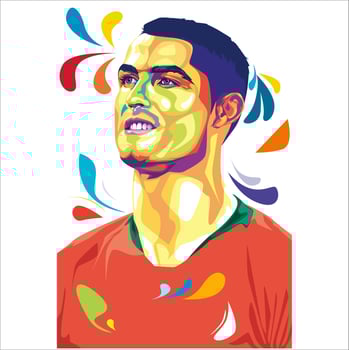 C RONALDO IN POP ART STYLE vector