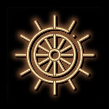 Steering Wheel neon glow icon illustration vector