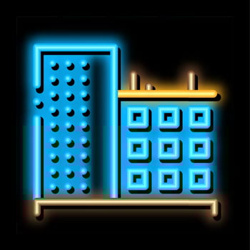 Multi-Storey Building neon glow icon illustration vector
