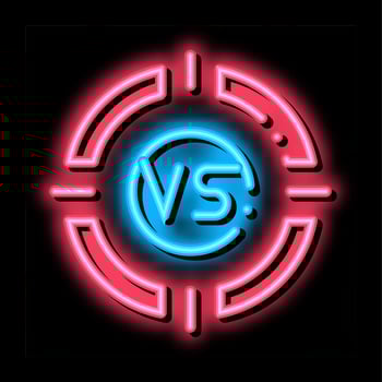 Vs Target neon glow icon illustration vector