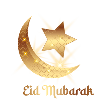 islamic  eid mubarak  with beautiful  lantern and crescent moon png