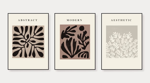 Matisse Abstract Art Set, Aesthetic Modern Art, Boho Decor, Minimalist Art, Illustattion, Vector, Poster, Postcard. Collection for decoration. Vector all isolated.