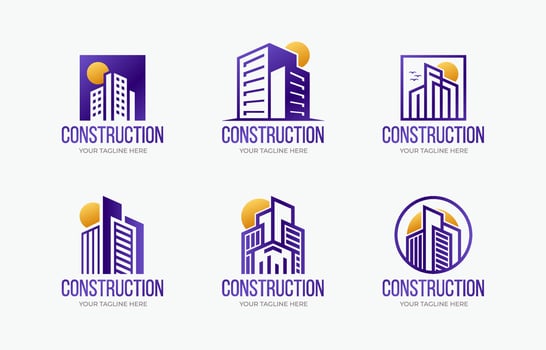 Construction Company Logo Set vector