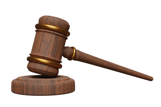 3d wooden judge gavel, hammer auction with stand isolated. law, justice system symbol concept, 3d render illustration png