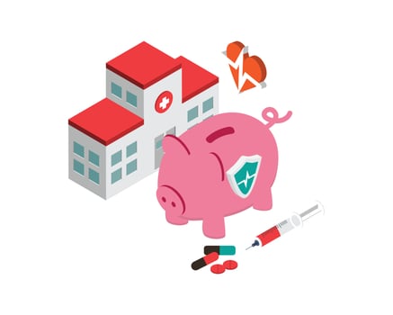 HSA or Health service account is a bank account you use to save money for medical expenses vector