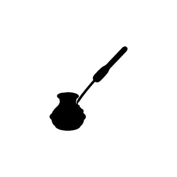 Cezve icon. Simple style coffee shop poster background symbol. Coffee shop brand logo design element. Cezve t-shirt printing. Vector for sticker.