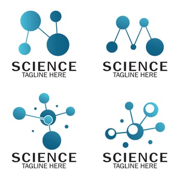 Molecule symbol logo template vector illustration,Neuron logo or nerve cell logo design