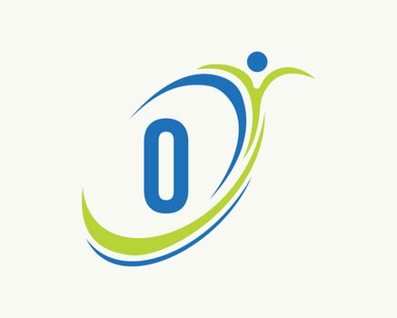 Letter O Fitness Logo Design. Bio, health icon. Medical Logotype vector