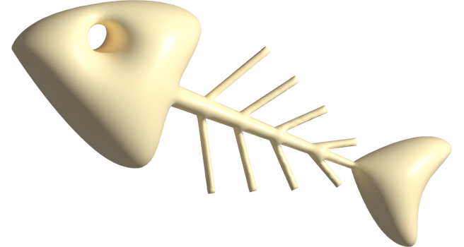 3d illustration of fish bone png