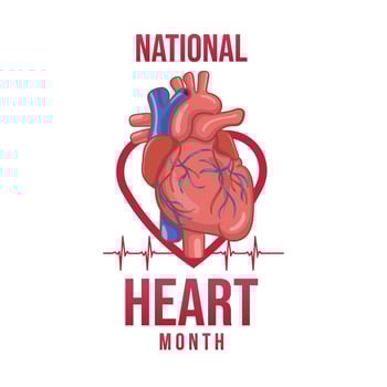 American heart month. In February. vector