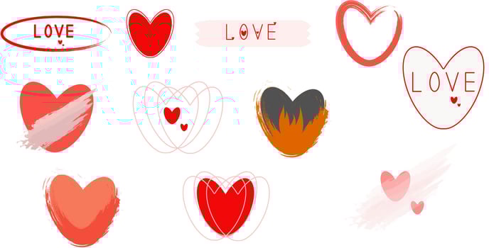 Valentine's Day doodle hearts vector