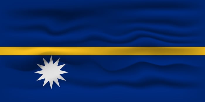 Waving flag of the country Nauru. Vector illustration.