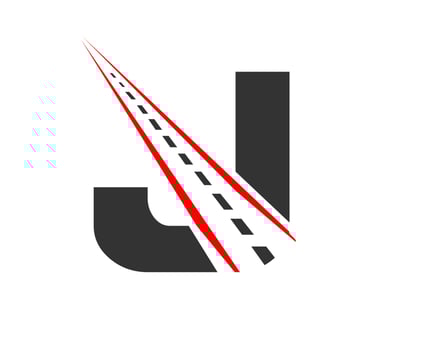 Transport Logo With J Letter Concept. Road Logo Design Template vector