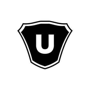 Letter U Shield Logo Design vector