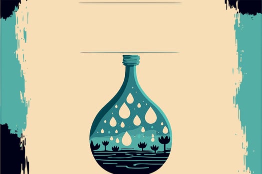 weak with water and minimalist natural environment showing limitation of water resources vector