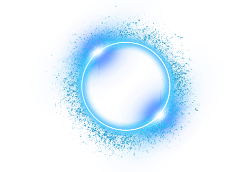 circle light frame blue on transparent background PNG file