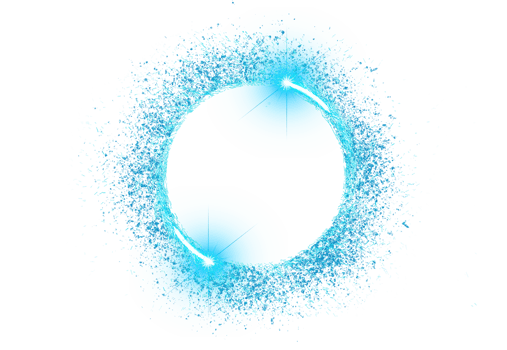 circle light frame blue on transparent background PNG file