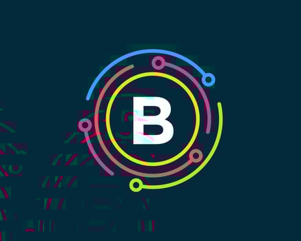 Letter B Technology Logo. Network Logo Design vector