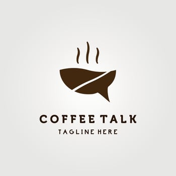 coffee bean talk logo icon vector illustration design
