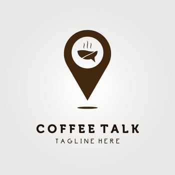 coffee talk point logo vector illustration design, icon