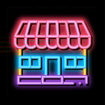 shop store building neon glow icon illustration vector