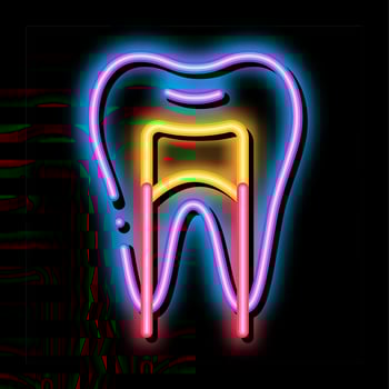 Dental X-ray Image Stomatology neon glow icon illustration vector
