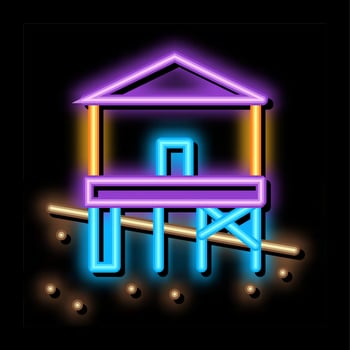 mixed type of built foundation neon glow icon illustration vector