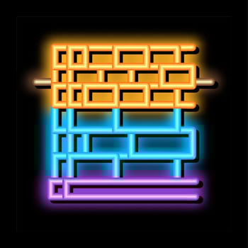 block foundation neon glow icon illustration vector