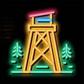 rescue forest tower neon glow icon illustration vector