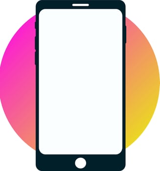 Black Mobile Phone Flat Lay Mockup vector