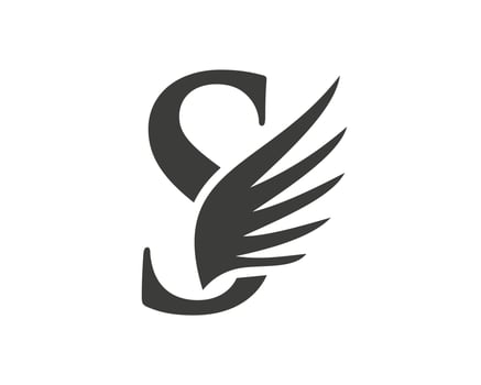 Letter S Wing Logo Design Vector Template