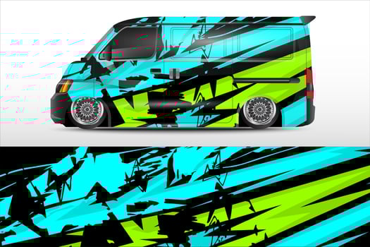 racing car wrap design for vehicle vinyl stickers and automotive company sticker livery vector