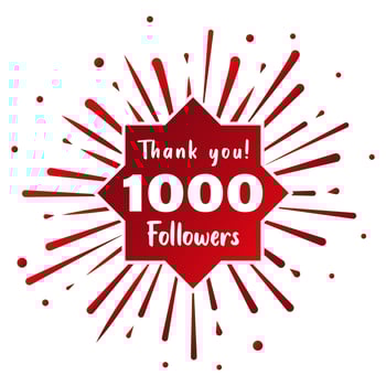 Thank you 1000 followers. Social media concept. 1k followers celebration template. Vector design