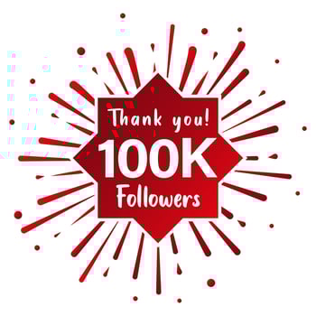 Thank you 100.000 followers. Social media concept. 100k followers celebration template. Vector design