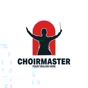 Music conductor logo design template vector