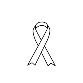 cancer ribbon line art vector