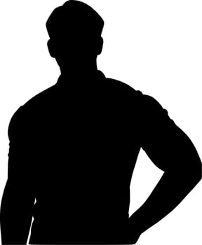 vector illustration of black and white shape man