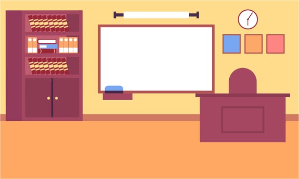 Classroom interior, empty school classroom. School Education background vector