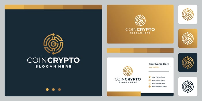 Coin crypto logo template with initial letter G. Digital Money icon Vector, Block chain, financial symbol. vector