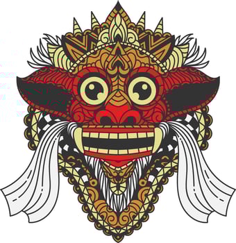 Barong Mask Illustration vector