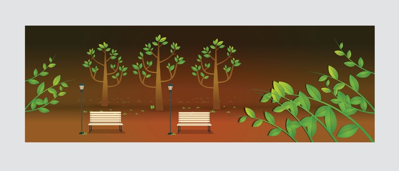 Natural landscape in the flat style. a beautiful park vector