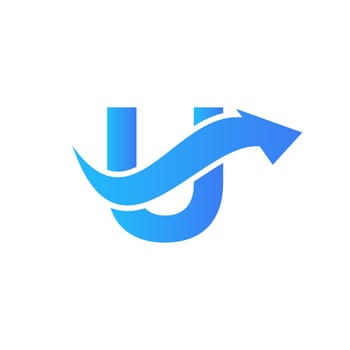 Letter U Financial Logo Concept With Financial Growth Arrow Symbol vector