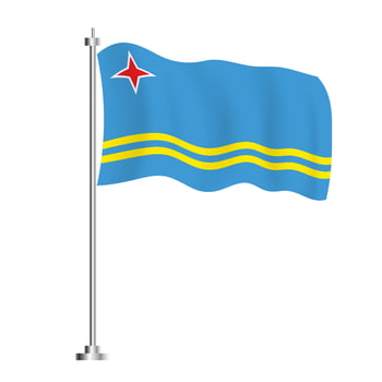 Aruba Flag. Isolated Wave Flag of Aruba Country. vector