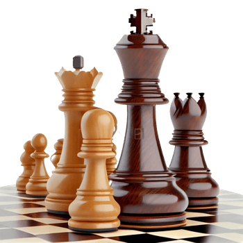 King and soldier chess pieces on transparent background. leadership concept png