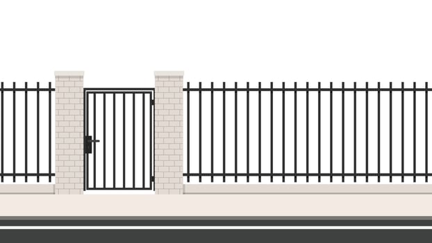 Arch way vector. arch brick door. railing vector. Wall fence wallpaper. vector