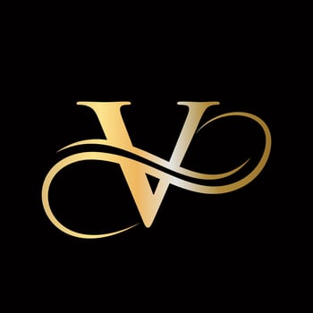 Initial V Letter Luxurious Logo Template vector