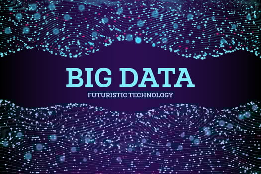 Wave of Dots and Weave Lines. Big Data Concept. Abstract Background. Network Connection Structure. vector