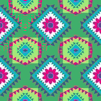 Geometric ethnic pattern with square triangle diagonal abstract ornament design for clothing fabric textiles printing, handcraft, embroidery, carpet, curtain, batik, wallpaper wrapping, vector drawing