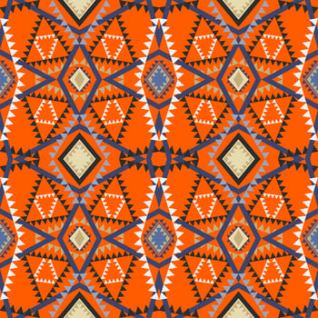 Geometric ethnic pattern with square triangle diagonal abstract ornament design for clothing fabric textiles printing, handcraft, embroidery, carpet, curtain, batik, wallpaper wrapping, vector drawing