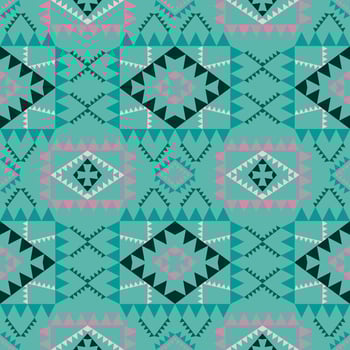 Geometric ethnic pattern with square triangle diagonal abstract ornament design for clothing fabric textiles printing, handcraft, embroidery, carpet, curtain, batik, wallpaper wrapping, vector drawing